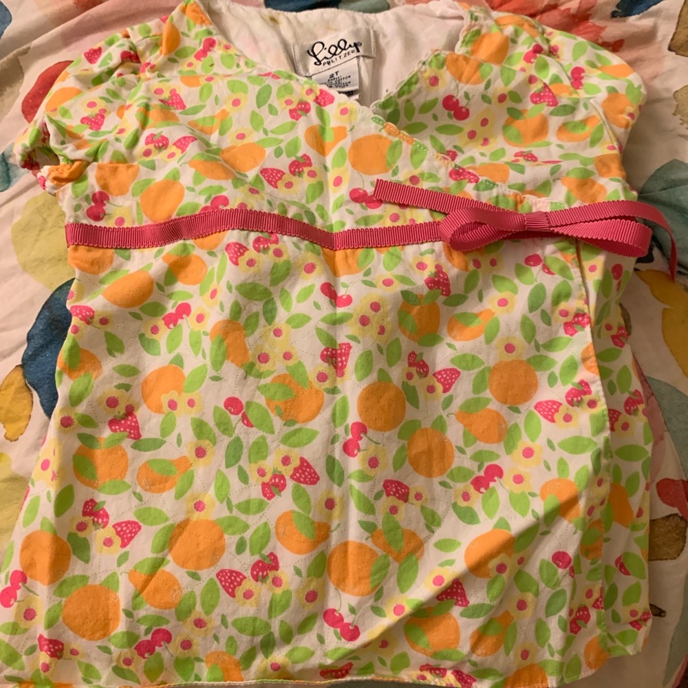 Lily Pulitzer fruit and flower wrap top 2T